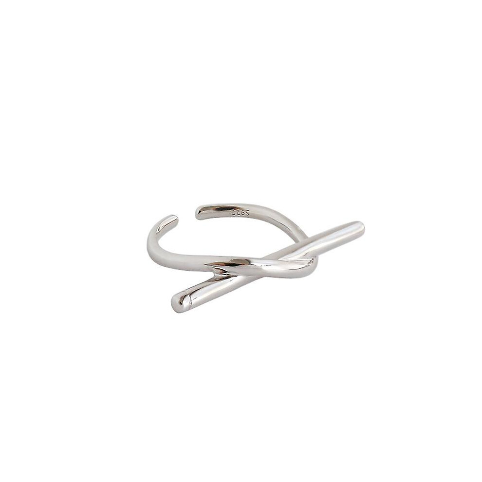 Kikidex (As Show, One Size) Ring, Infinity Knot Geometric Adjustable Ring Silver
