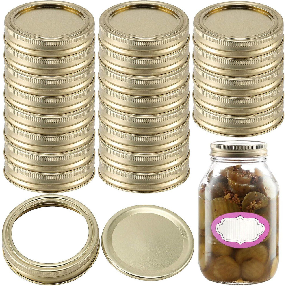 Kikidex (As Show, One Size) 96 Pcs 70Mm Canning Lids And Bands, Reusable Regular Wide Mouth Mason Jar Lids (48 Lids & 48 Bands)