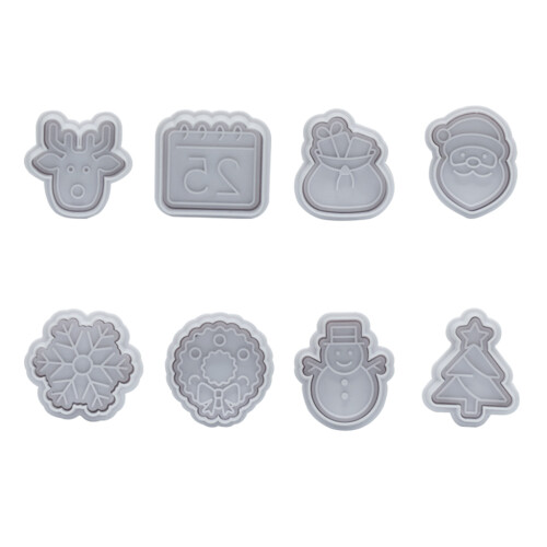 4 Pieces DIY Christmas Style Cookie Cutters Plastic 3D-Type A 1