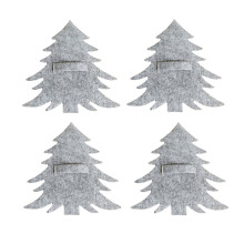 4pcs Christmas Tree Pocket Fork Knife Cutlery Holder Tableware