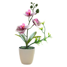 Elegant Silk Orchids Bonsais Arrangement Home-Spotted purple