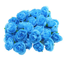 Artificial Rose Flower Head 1.18Inch Rose Buds for Wedding-Blue
