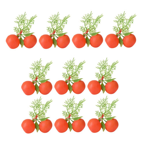 10Pieces Simulation Orange Model with Leaf Realistic-L