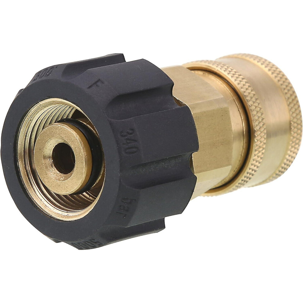 Kikidex (As Show, One Size) Quick Connect Socket For Pressure Washer Gun And Hose, 3/8 Inch Socket To M22 14Mm Metric Swivel, 5000 Psi