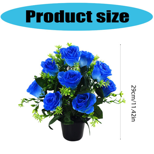 2pcs Durable Artificial Roses Realistic Silk Roses-Red 1
