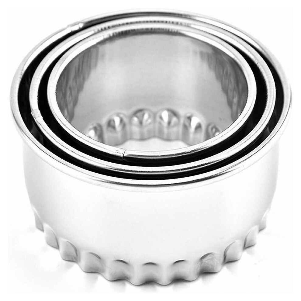 Kikidex (As Show, One Size) Cookie Cutters /Cake Cookie Scone Cutters Molds Stamps For Cooking Baking ( 3Pcs, Round Edge)