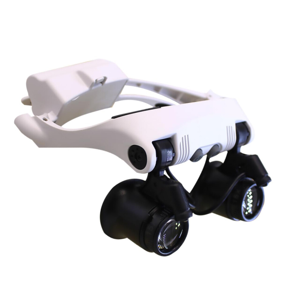 White Lighted Magnifying Glass Led Lamp Jewelry Loupe Magnifier Clip-On For Head-Mounted Glasses Bench Magnifier