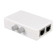 RJ45 splitter switch, 2-port network switch, splitter selector (hub), 1 output or 1 input, 2 outputs, 100 m, 2-way RJ45