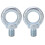2PCS M22 Galvanized Carbon Steel Lifting Eye Bolts, Deep Threaded 2