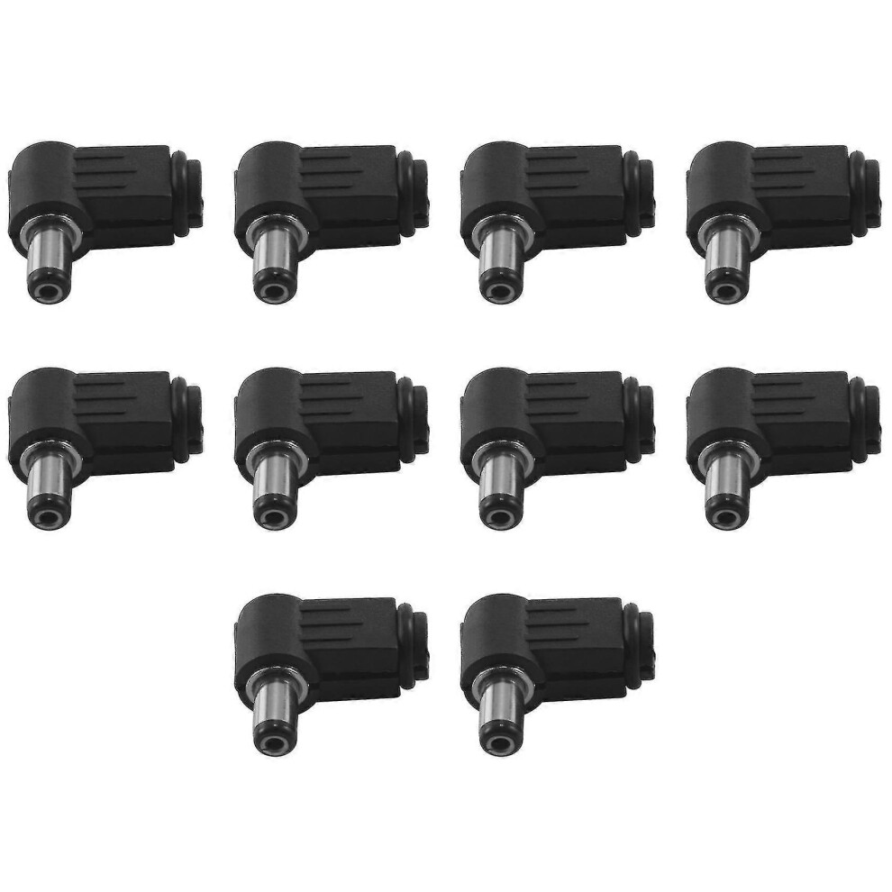 Right-Angle Male Dc Power Connector (10 X 2.1 Mm X 5.5 Mm) Black