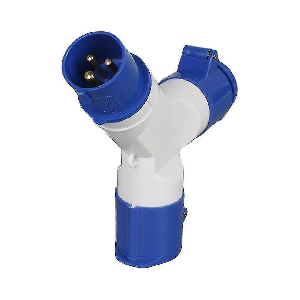 Single to 2/3-way electrical connection splitter adapter for caravans and camping vehicles, 16A