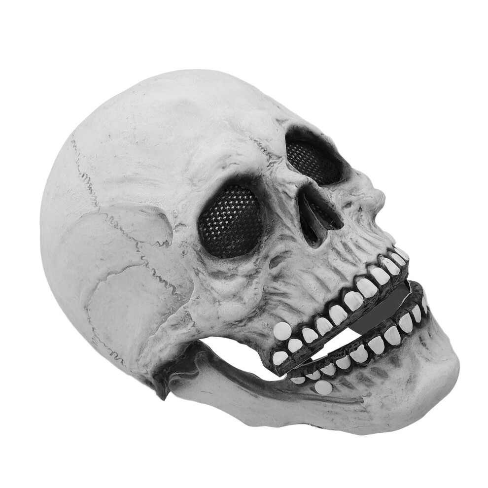 Durable Latex Skull Mask with Movable Jaw for Halloween Party Costume