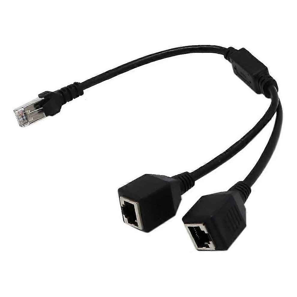 RJ45 Network Splitter Adapter Cable, 1 Male Plug to 2 Female Ethernet LAN Plugs