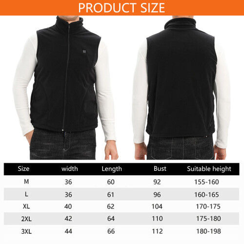 Fast Heating USB Thermal Vest 3 Adjustable Temperature-L 2
