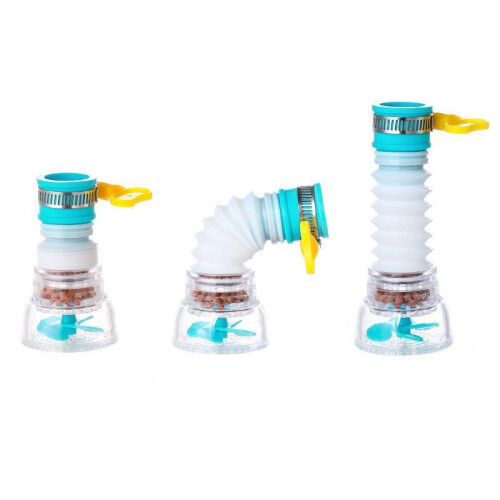 (Blue, 1 PC) Universal Kitchen Faucet Splash Proof Head Spout Extender Filter Water Saver 1