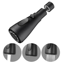 (Black) 360 Kitchen Sink Faucet Tap Water Spray Head Swivel Extender Nozzle Replacement