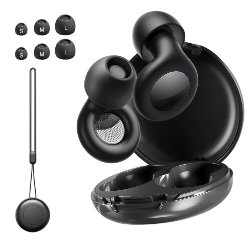 Earplug Reusable Silicone Earplugs with Storage Case-Black