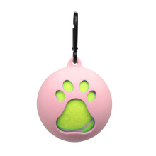 Standard Tennis Ball Holder with Carabiner Hands-Free Pet-Pink