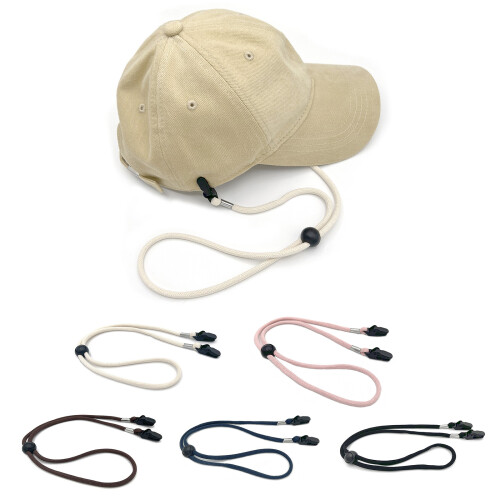 Windproof Hat Strap Outdoor Hat Wind Clip Lanyard Rope-Brown 2