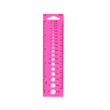 Knitting Needle Gauge Ruler Circle-Thickened Ruler Pink