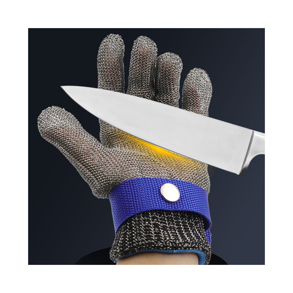 Stainless Steel Glove Cut Resistant Mesh Chainmail Silver Gray M 23.5Cm 7901356563573