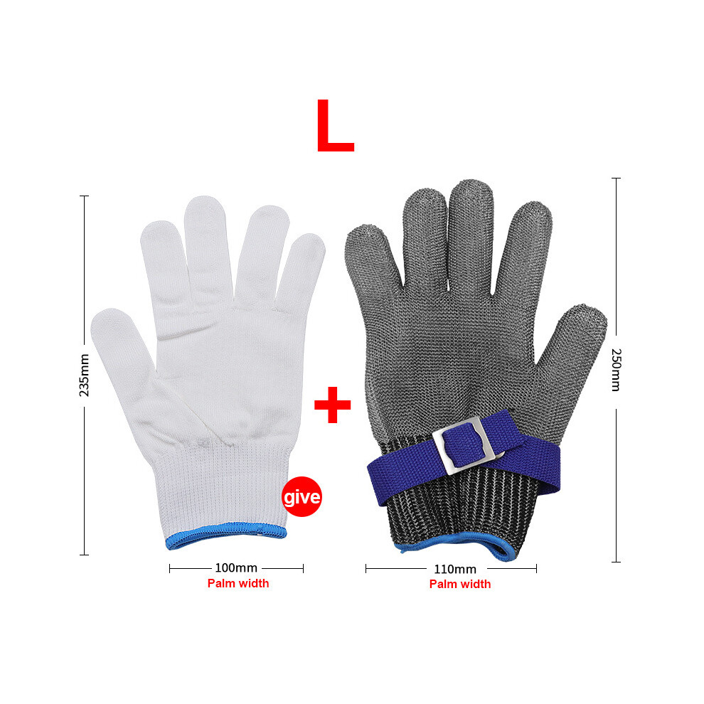 Stainless Steel Glove For Meat Cutting, 24.5Cm, Silver Gray 3641356563404