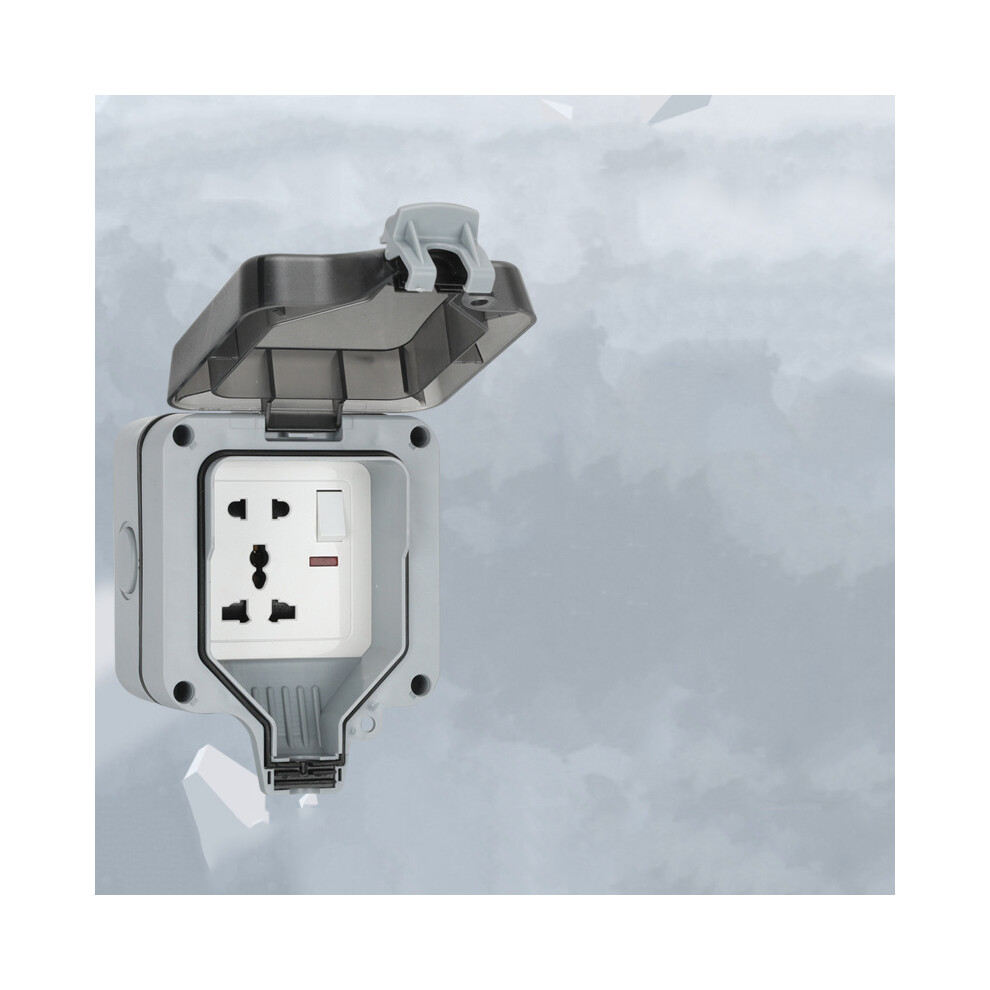 Outdoor Waterproof Ip66 Wall Socket, Corrosion Resistant, Uk Plug, 5 Holes 7691356563740