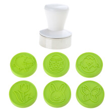 6 Stamps Flowers Cookie Cutters Stamp DIY Cake Decor-Green