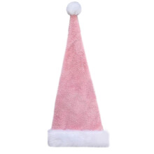 Long Christmas Hat Christmas Party Hat Plush-Pink Double layer