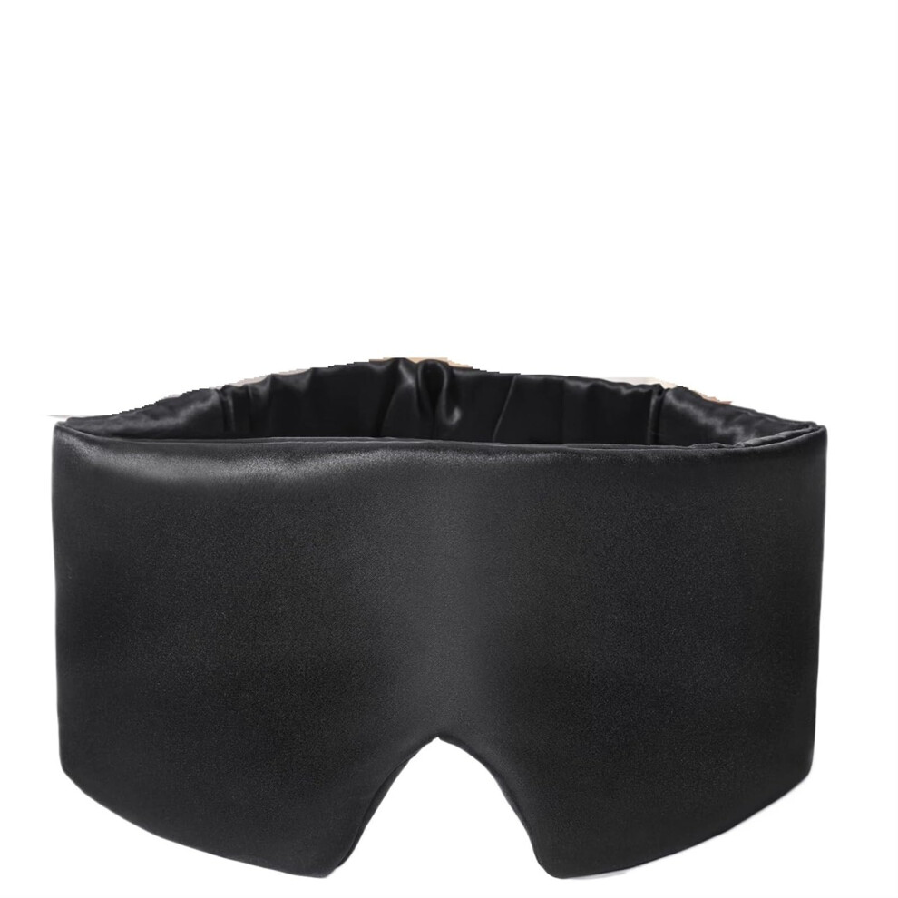 Light/Black Silk Eye Mask Soft And Smooth Silk Sleep Mask Breathable Blocking Nighttime Eye Mask