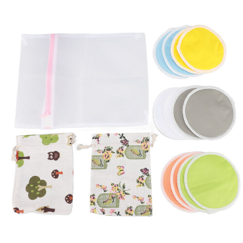 12pcs Washable Absorbent Nursing Pads + Bag