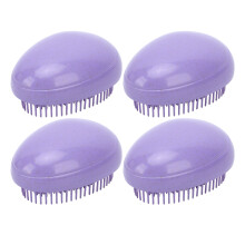 4 Pcs Egg Shape Wheat Straw Detangling Brush for Curly Thick Hair