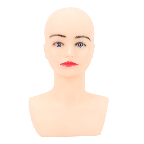 Female Bald Mannequin Head PVC Makeup Practice Doll