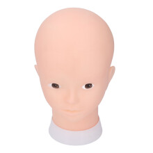 Bald Mannequin Head PVC Realistic Skin Makeup