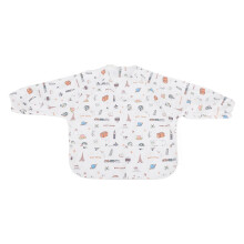 (PUZY007) Long Sleeve Baby Bib with Pocket Water Resistant PU 18-36 Months