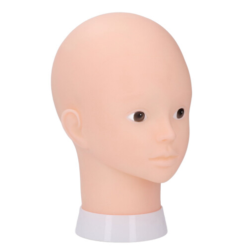 Bald Mannequin Head PVC Realistic Skin Makeup 1