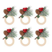 6x Tannzapfen-Napkin-Ringe für Weihnachtsdekoration