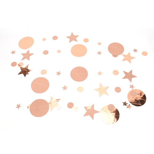 4pcs Rose Gold Star Circle Wedding Party Garlands