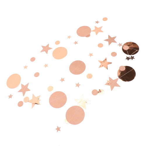 4pcs Rose Gold Star Circle Wedding Party Garlands 2