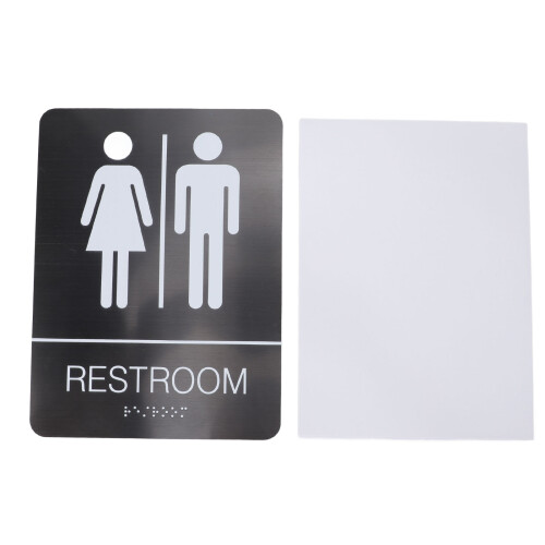 Braille-WC-Schild aus Edelstahl, 20x15 cm