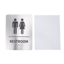 Brailleschild Bad 20x15cm Edelstahl Selbstklebend Unisex