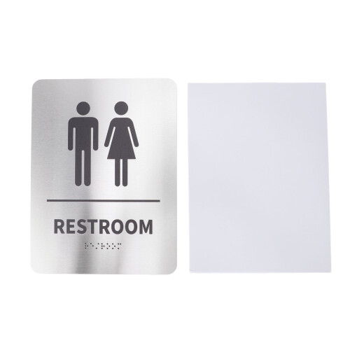 Braille Badkamerbord 8x6in RVS