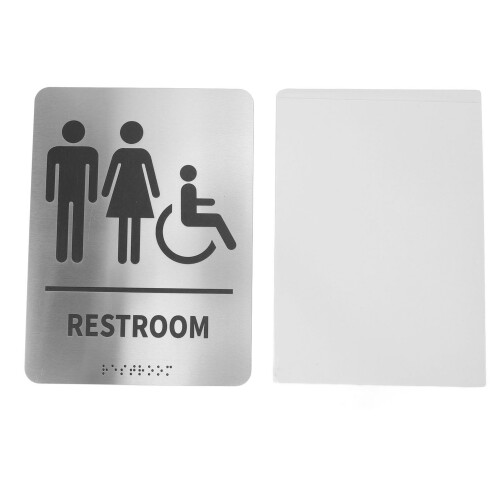 Braille-WC-Schild für Rollstuhlfahrer, Edelstahl