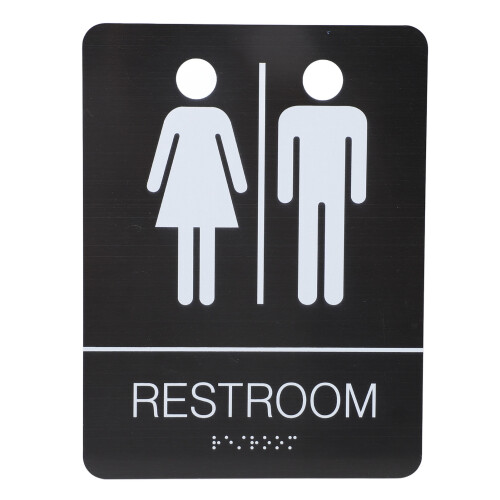 Braille-WC-Schild aus Edelstahl, 20x15 cm 1