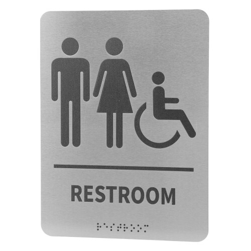 Braille-WC-Schild für Rollstuhlfahrer, Edelstahl 2