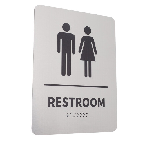 Braille Badkamerbord 8x6in RVS 1