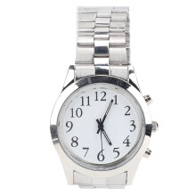 Sprechende Uhr Edelstahlband Sprachalarm für Blinde Senioren