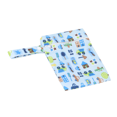 (B21) Borsa Pannolini Tessuto 3Pcs Impermeabile Doppia Tasca 2