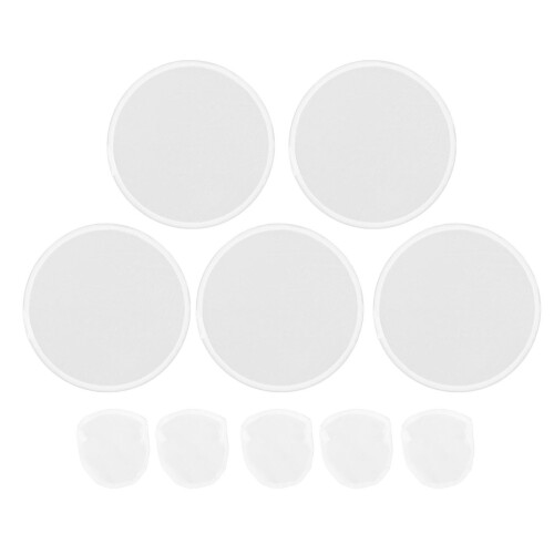 5x White Polyester Folding Fans w/ Bag