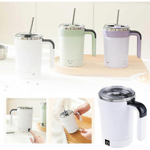 Practical Travel Mug with Intelligent Temperature Control, Automatic Stirring, One Size Portable Coffee and Protein Shake Cup 1